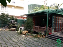 花园绿色木塑屋